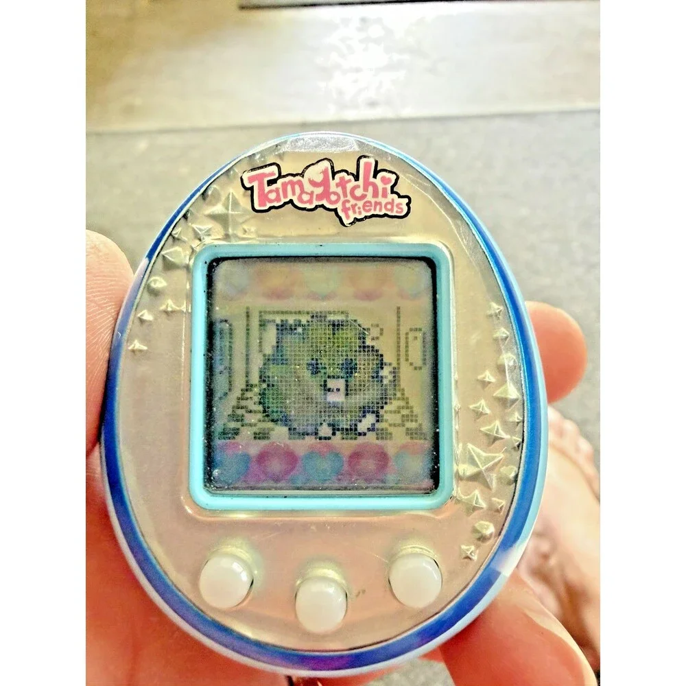 Tamagotchi Bandai Friends Silver Blue Gem Stars English Virtual Pet Tested 2014